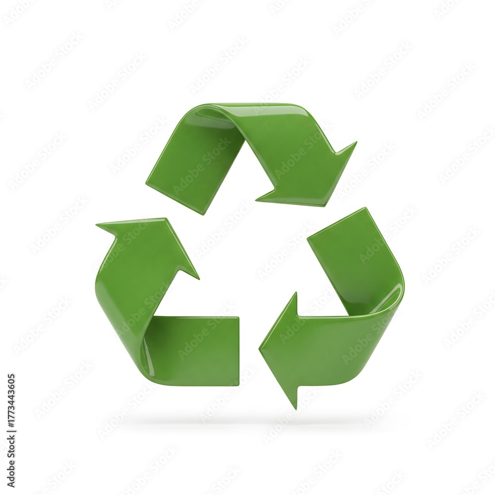 Fototapeta premium Recycle symbol icon, environmentally friendly design, green arrows, eco-consciousness, sustainable
