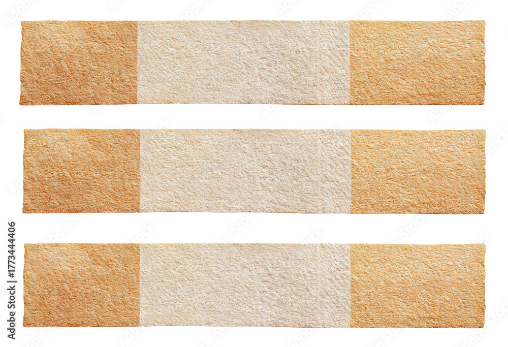 Fototapeta premium Three horizontal textured bands of light brown to cream