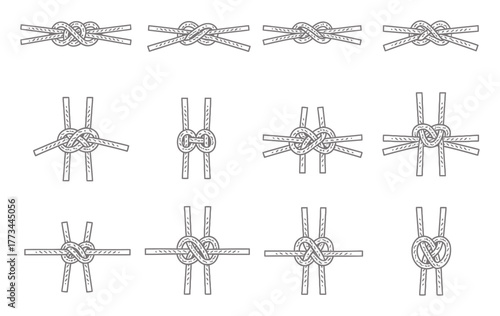 Minimalist Vector Nautical Flag Signal Knots, Clean Maritime Signalling Design