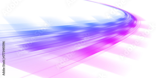 Abstract neon rays of light on a transparent background in PNG format Neon ellipse in the form of speed. Illustration of light ray, stripe line with blue light, speed motion background.	