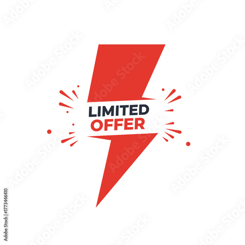 Limited Offer Lightning Bolt Graphic with Exploding Sides and Burst Effect - Perfect for Sales and Promotions