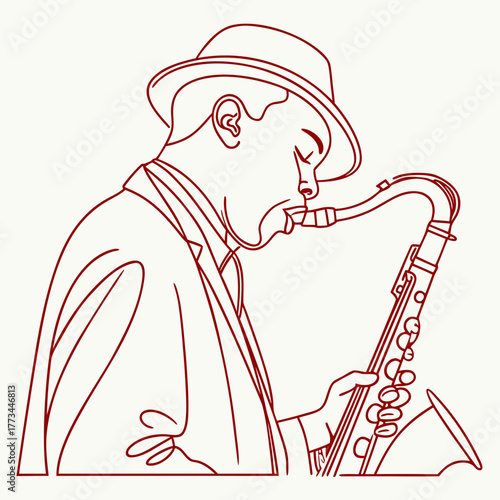 Jazz musician playing saxophone