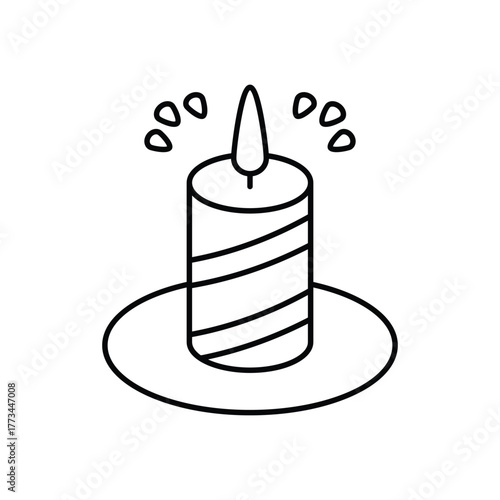 Candle icon clean and modern vector illustration