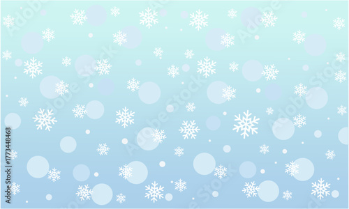 Simple flying snow flakes composition. Winter fleck freeze particles. Snowfall weather white blue illustration. Soft snowflakes christmas texture. Snow cold season scenery