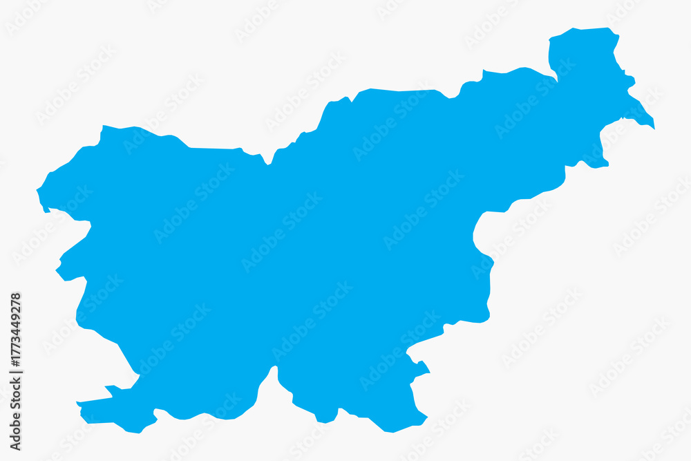 Fototapeta premium Vector graphic artwork suitable for print and web containing flat detailed map of SLOVENIA