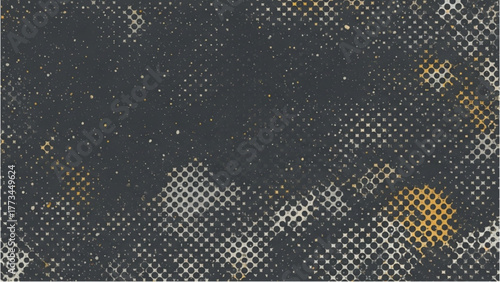 Distressed Halftone Grunge Abstract Background with Vintage Aesthetics