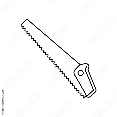 Illustration of a hand saw tool on transparent background