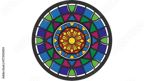 Colorful Geometric Mandala Design with Vibrant Circular Patterns