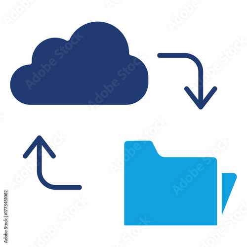 Data Backup Flat Blue Icon