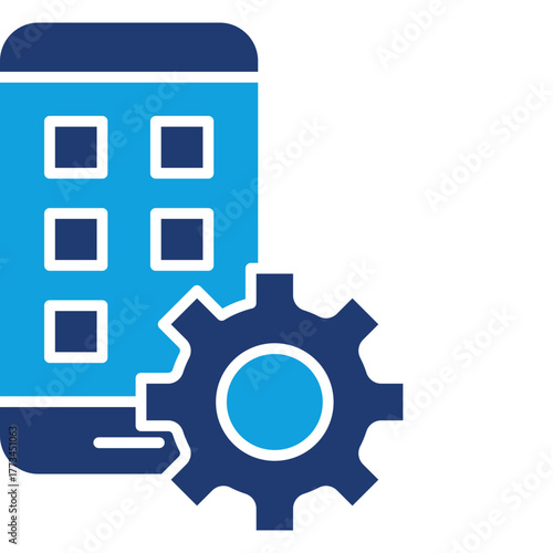 Mobile App Flat Blue Icon