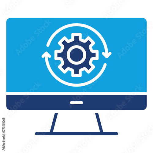 System Update Flat Blue Icon