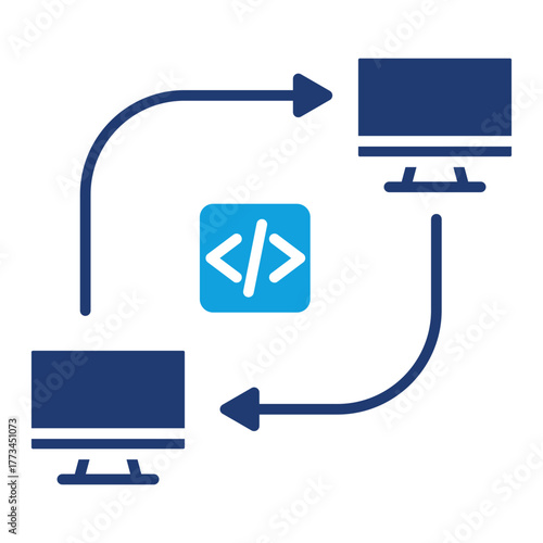 Remote Access Flat Blue Icon