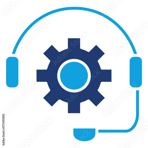 Technical Support Flat Blue Icon
