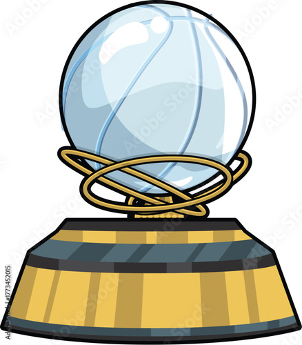 Oscar Modern Glass Sphere Trophy Award Basketball Vector Design