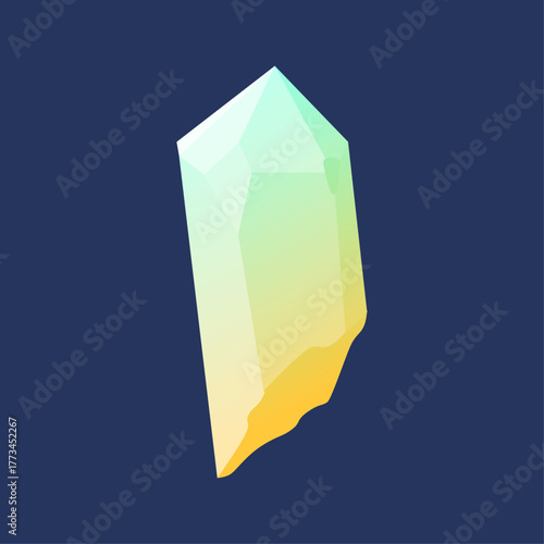 Vibrant illuminated crystal shard showcasing mystical energy and colorful gradients for spiritual and fantasy designs