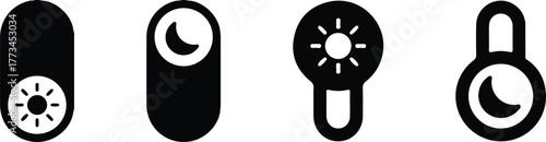 sun moon icons light mode switch night icon interface day buttons set vector design