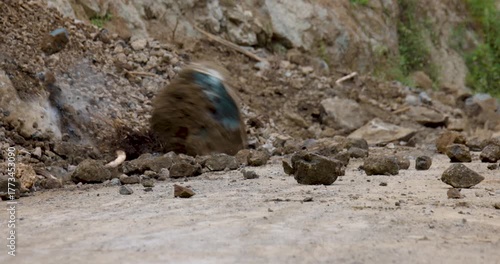Massive Rock Falling During a Landslide in 4K Slow Motion
