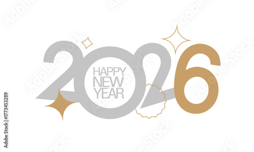 Stylish greeting image featuring metallic details and decorative stars, Chic New Year celebration graphic with gold embellishments and festive elements for invitations