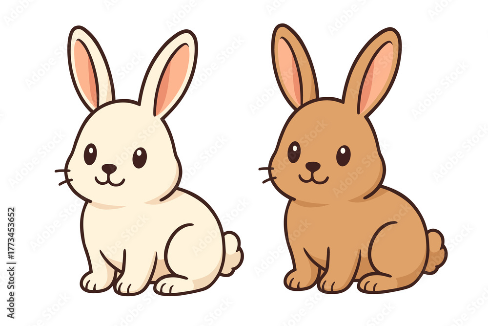 Obraz premium vector illustration rabbits