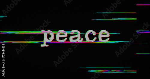 Peace stop war modern glitch concept 3d illustration