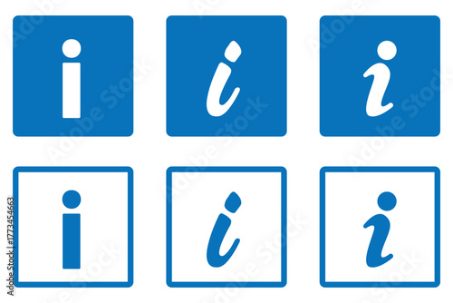 Info icons set. Information icon on isolated on white background. Blue info button. vector illustration,