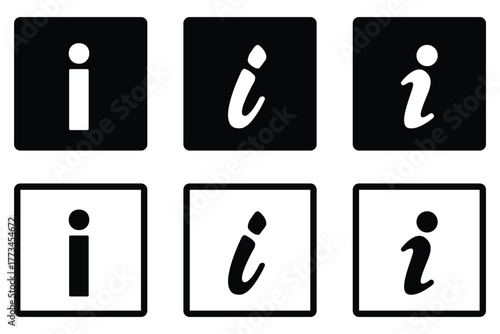 Info icons set. Information icon on isolated on white background. Black info button. vector illustration,