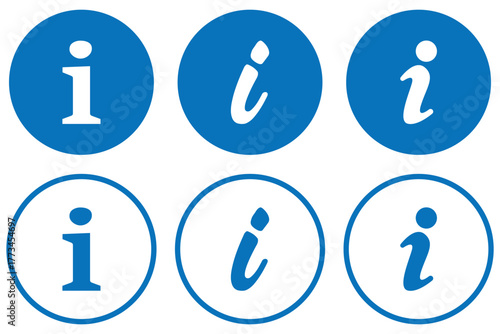 Info icons set. Information icon on isolated on white background. Blue info button. vector illustration,