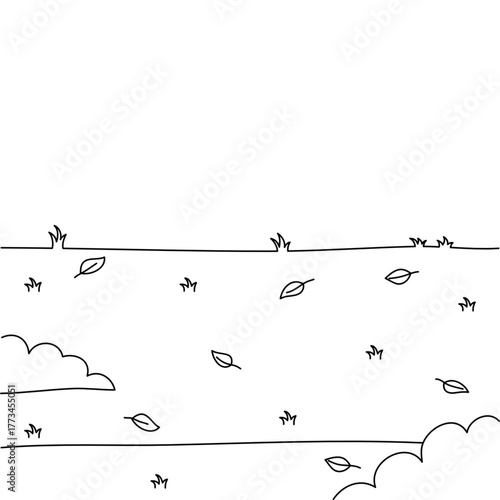 Illustration of natural hill landscape coloring background