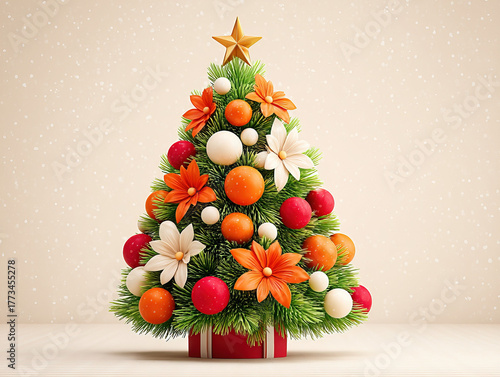 a 3d rendered Christmas tree