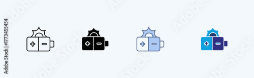 Battery Multiple Cicon Illustration Vector