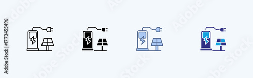 Charging Station Multiple Cicon Illustration Vector
