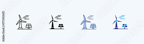 Windmill Multiple Cicon Illustration Vector