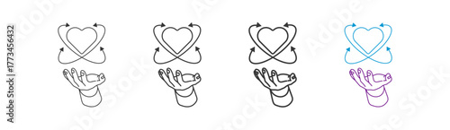 title; desire icon set collection, illustration, design, marketing, graphic icons with different color line thickness and style, editable stroke. on white background.