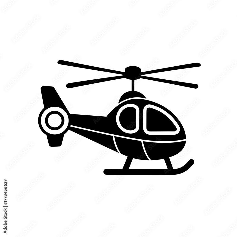 Obraz premium Silhouette of a helicopter toy on transparent background