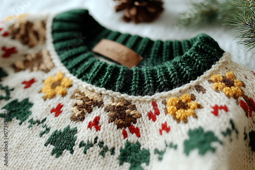 Christmas motif knitted swe...
