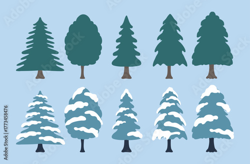 겨울 나무 일러스트 모음