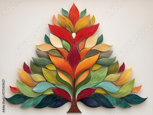 torn paper Christmas tree art