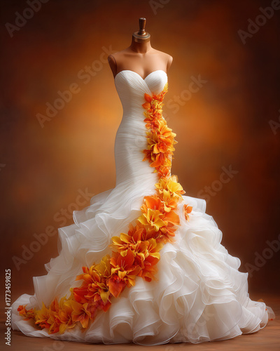 wedding dress isolated on a...