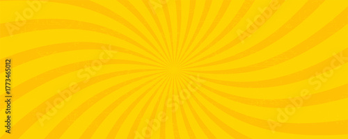 Abstract orange comic background. Art pop cartoon backdrop. Halftone effect pattern. Fun anime texture. Starburst manga style bg. Mark popart radial gradient. Spiral, swirl, comic rays.