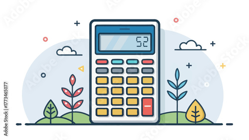 A Scientific Calculator Icon Displaying the Number Fifty Two