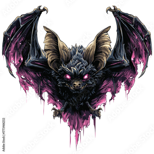 Scary Evil Monster Bat Vector Clipart