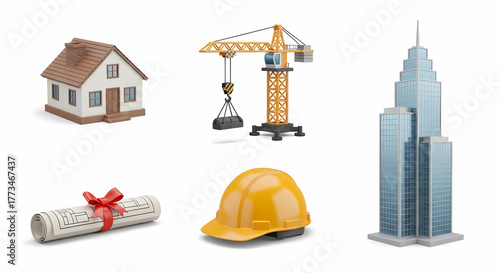 Blueprint for the Future Construction and Real Estate Project Icons