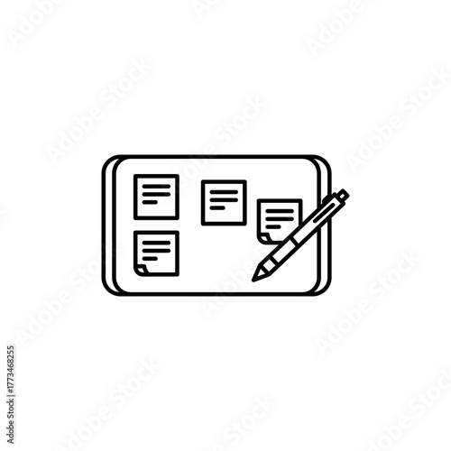 Digital Whiteboard App for Remote Teams Line Icon