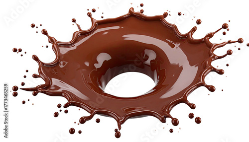 Molten chocolate crown splashing upward