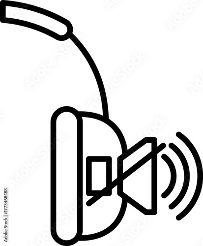 Noise-Canceling Headphones for Remote Focus Line Icon