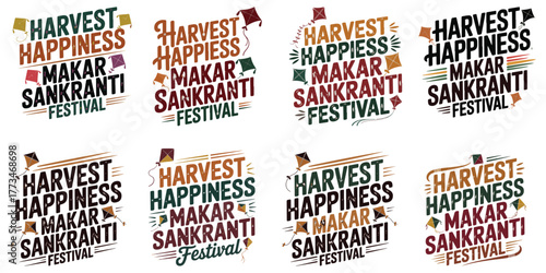 Celebrate Makar Sankranti Festival with vibrant graphic designs bringing harvest happiness and festive cheer for cultural and seasonal promotions