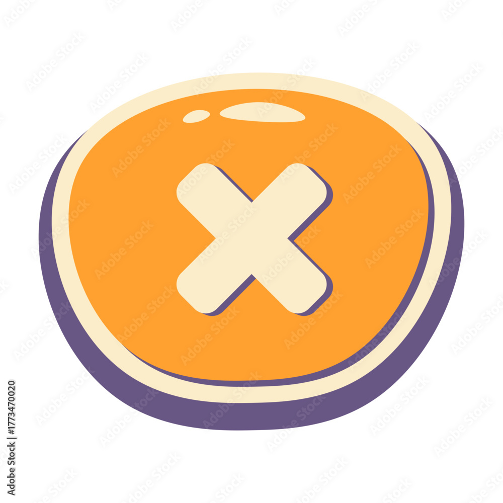 Fototapeta premium Cartoon Button Icon