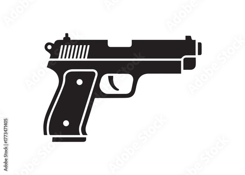 Pistol icon, Pistol silhouette vector