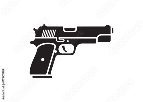 Pistol icon, Pistol silhouette vector