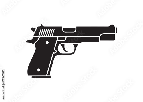 Pistol icon, Pistol silhouette vector